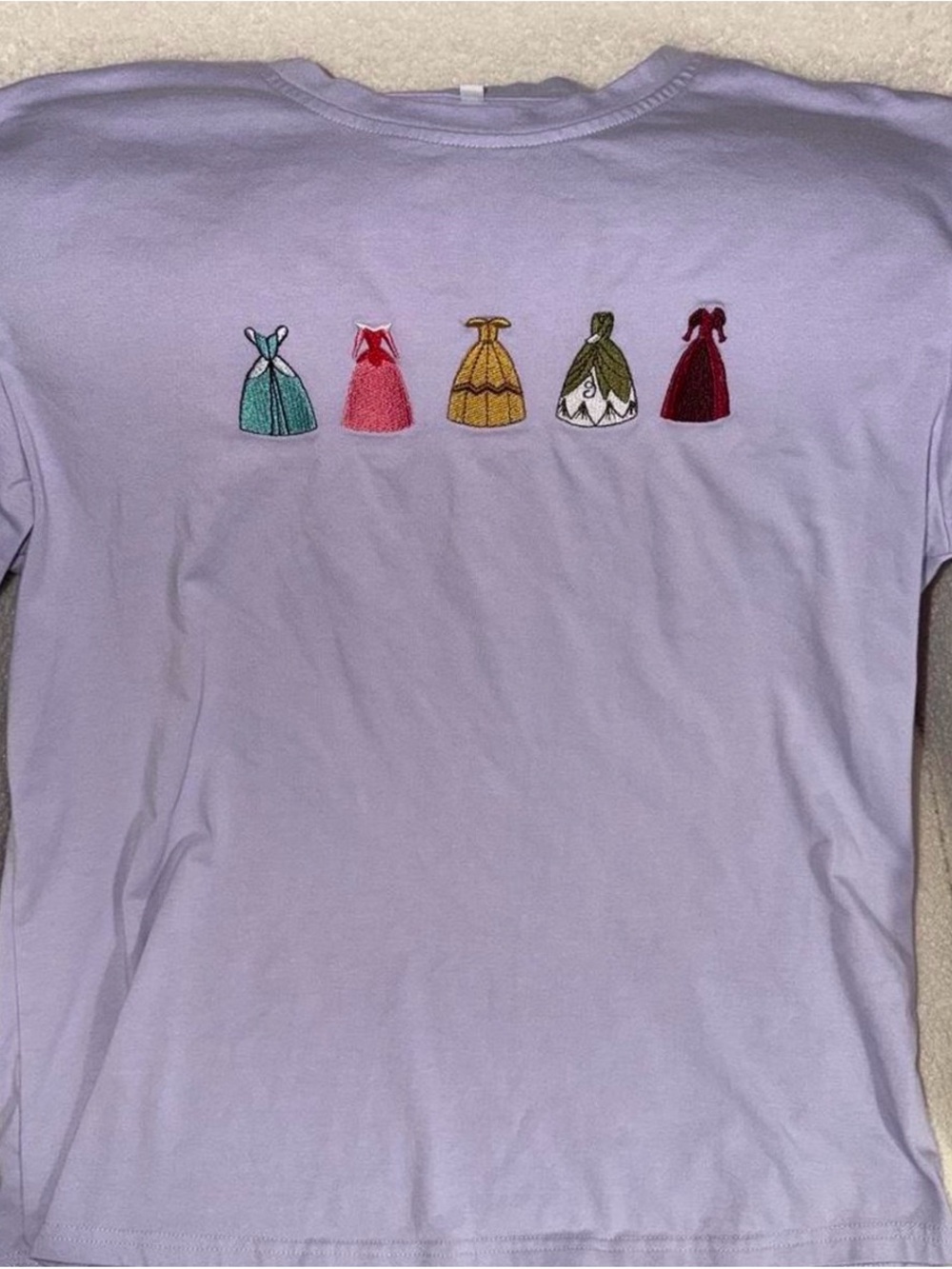 Disney Tee with Embroidered Princess Dresses